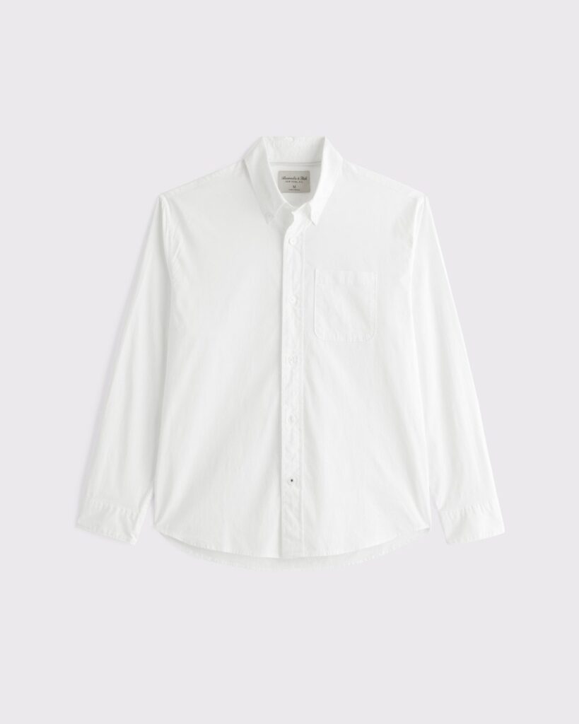 Abercrombie & Fitch A&F Classic Poplin Shirt in White