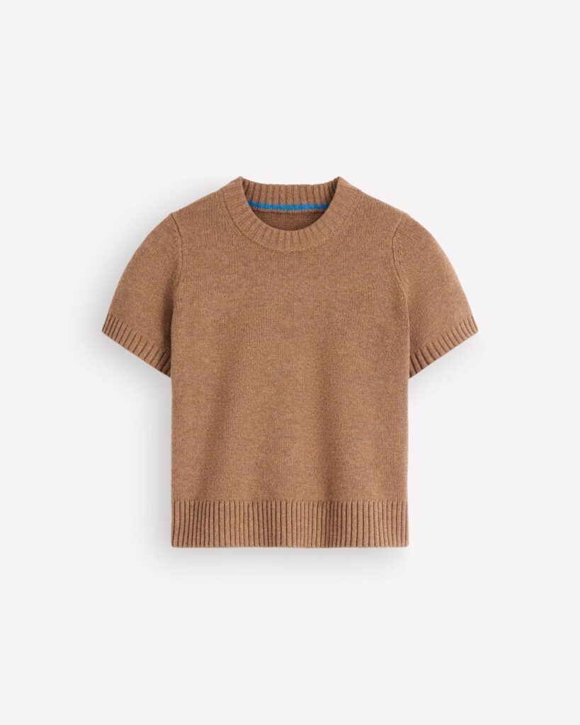 Boden Marta Merino Wool T-shirt in Cappuccino