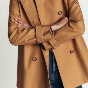 Boden Swing Box Short Trench in Camel
