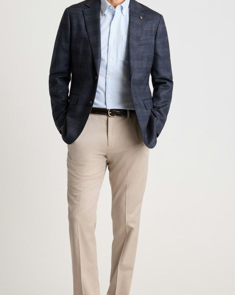 Bonobos Jetsetter Unconstructed Italian Wool Blazer in Navy Rust Prince of Wales