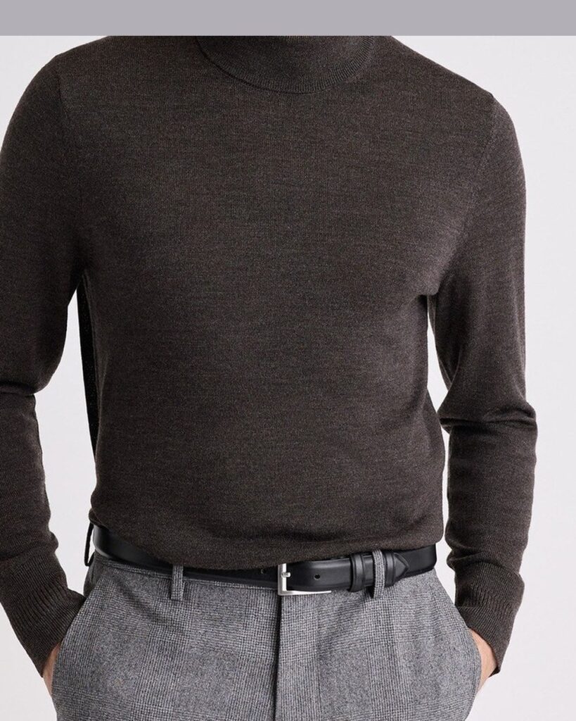Bonobos Washable Merino Turtleneck in Dark Brown Heather