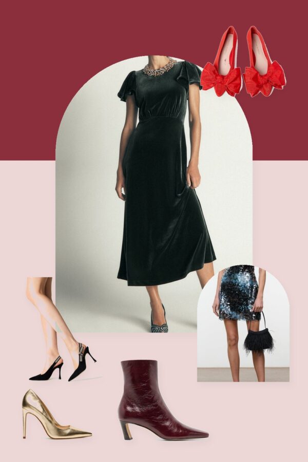22 Christmas Outfit Ideas for Women, From Velvet Dresses to Sequin Skirts