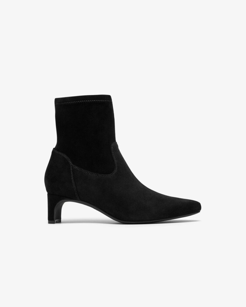 Clarks Edina Stretch Ankle Boot in Black Suede