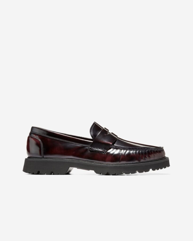 Cole Haan American Classics Penny Loafers in Deep Burgundy-Black