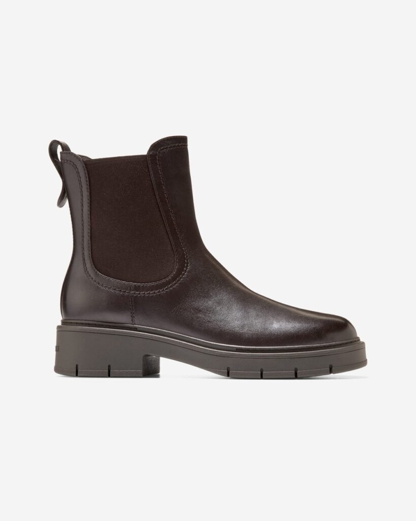 Cole Haan Women's Grand Flex Fenella Chelsea Waterproof Booties in Dark Chocolate
