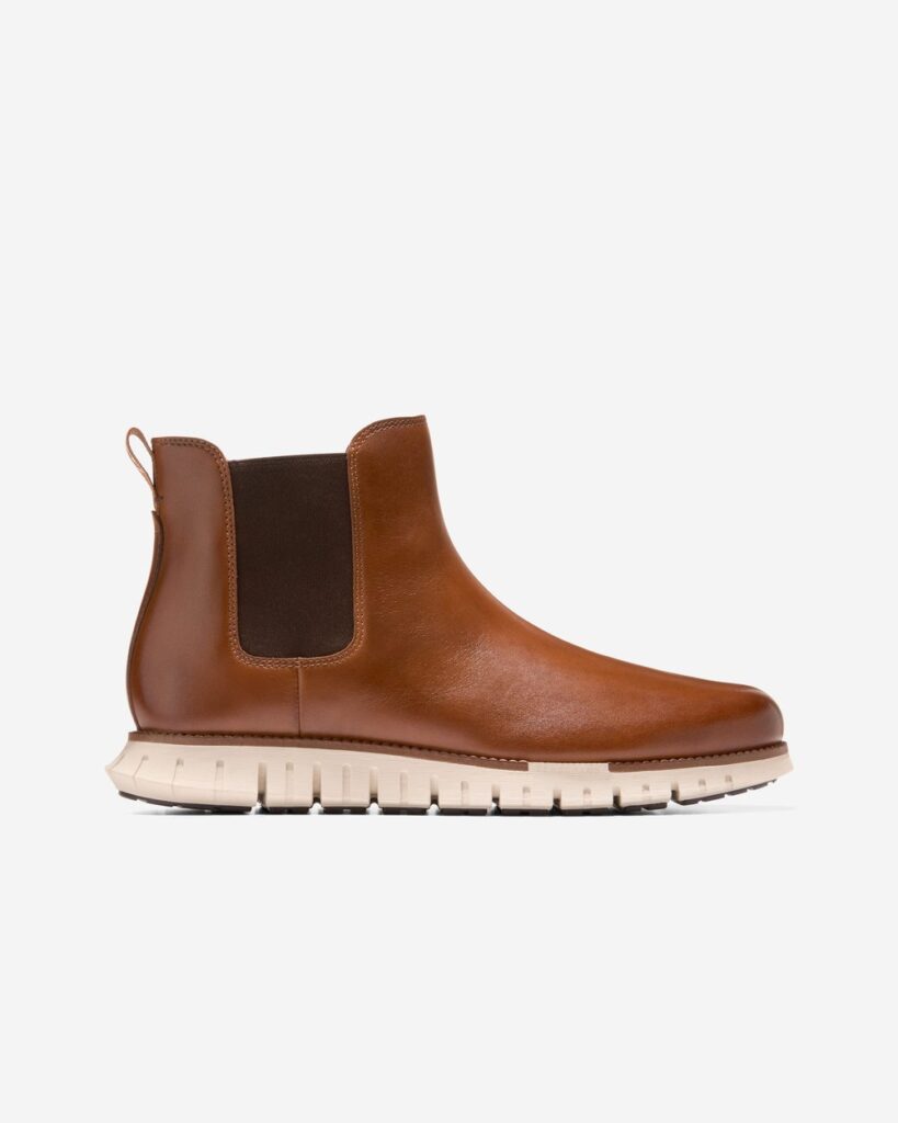Cole Haan Men's ZERØGRAND Remastered Waterproof Chelsea Boots in British Tan-Dark Chocolate