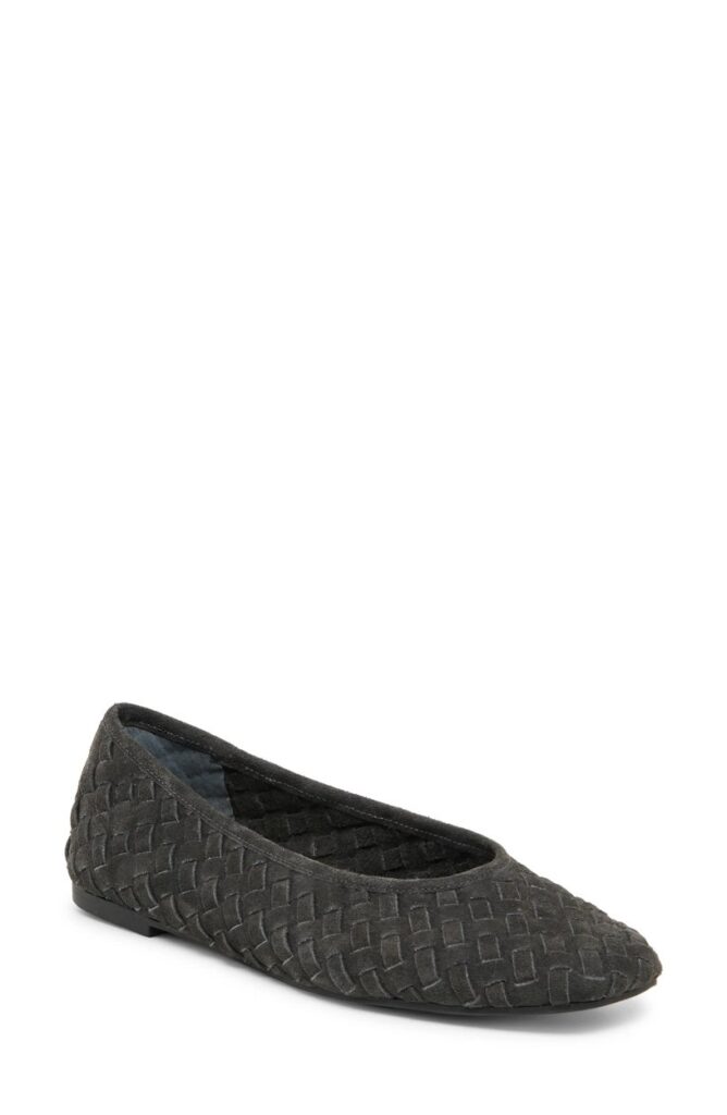 Dolce Vita Mycah Woven Flat in Dark Brown Woven Suede