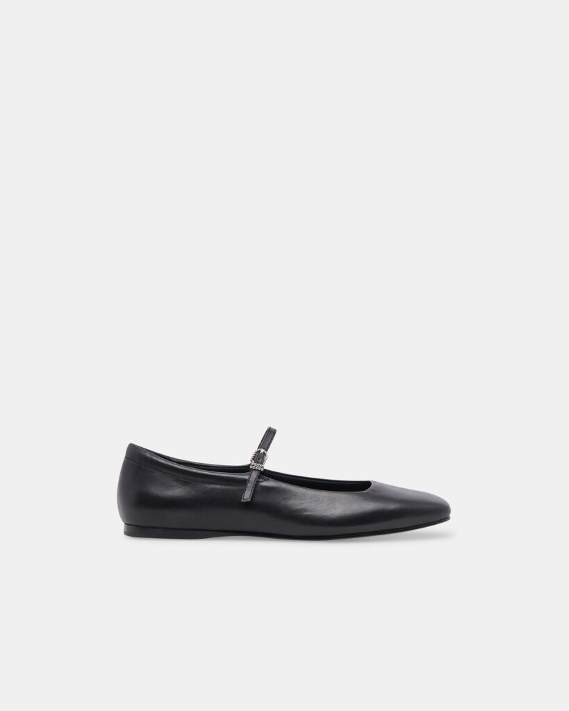 Dolce Vita Reyes Ballet Flats in Black Leather