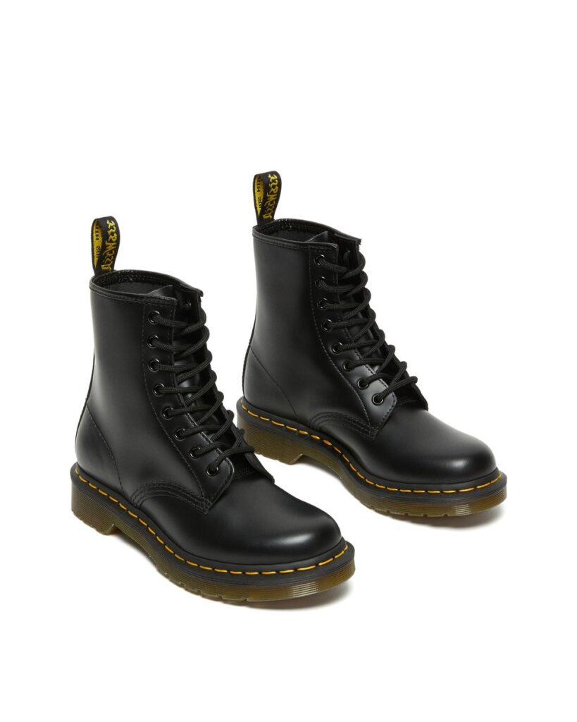 Dr. Martens 1460 Women's Smooth Leather Lace Up Boots in Black Smooth