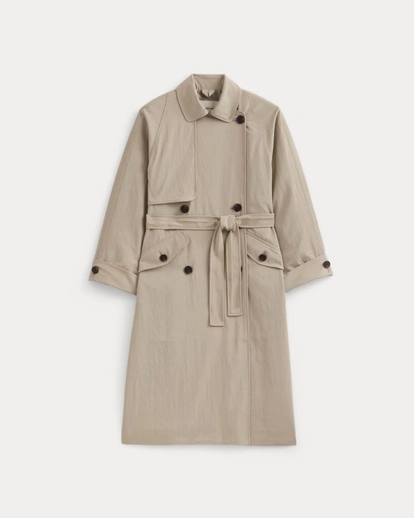 Everlane Drapey Twill Trench in Trench Coat Khaki