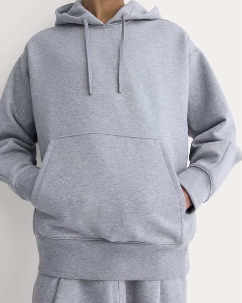 Everlane Luxe Fleece Hoodie in Vintage Heather Grey