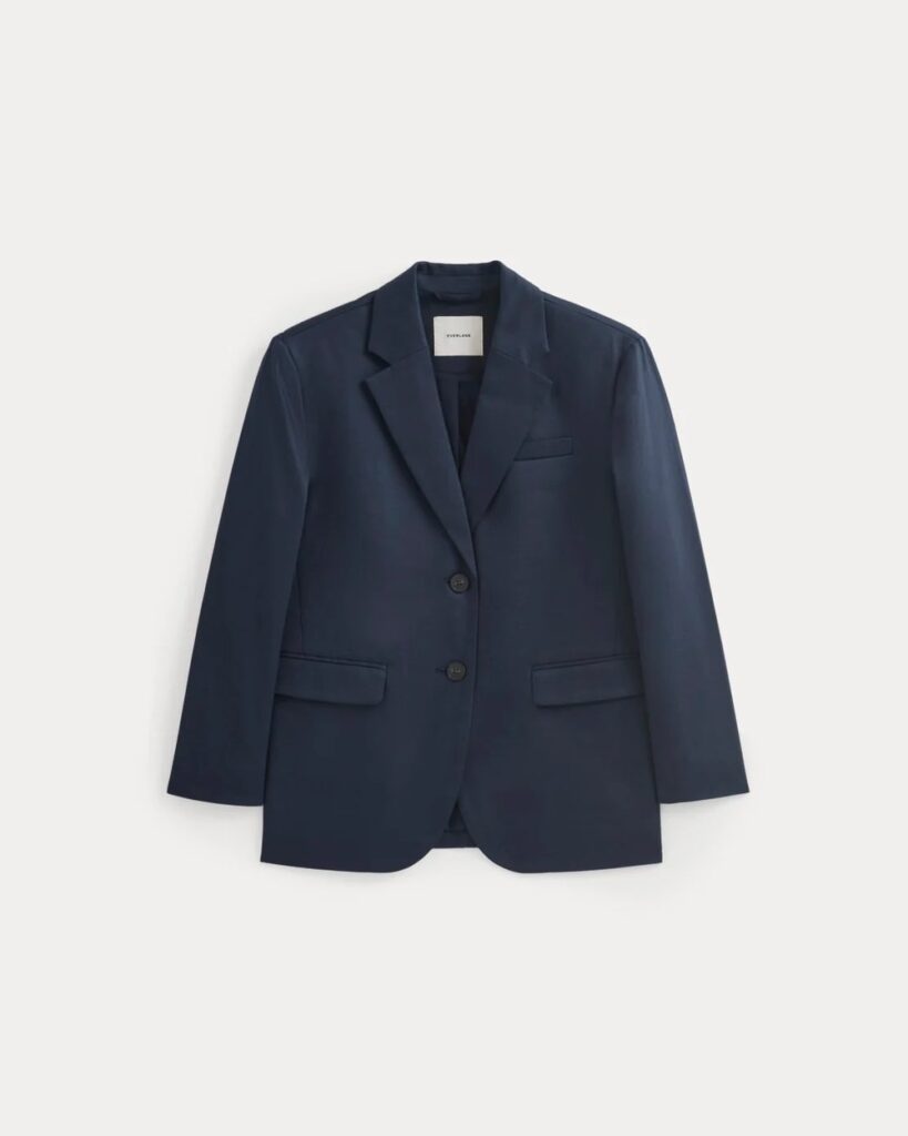 Everlane Tailored Drape Blazer in Navy