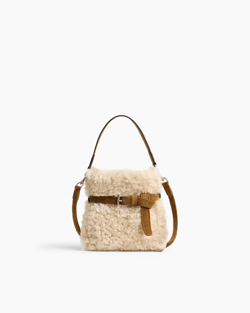 Gap Small Sherpa Shoulder Bag in Ivory Beige Frost