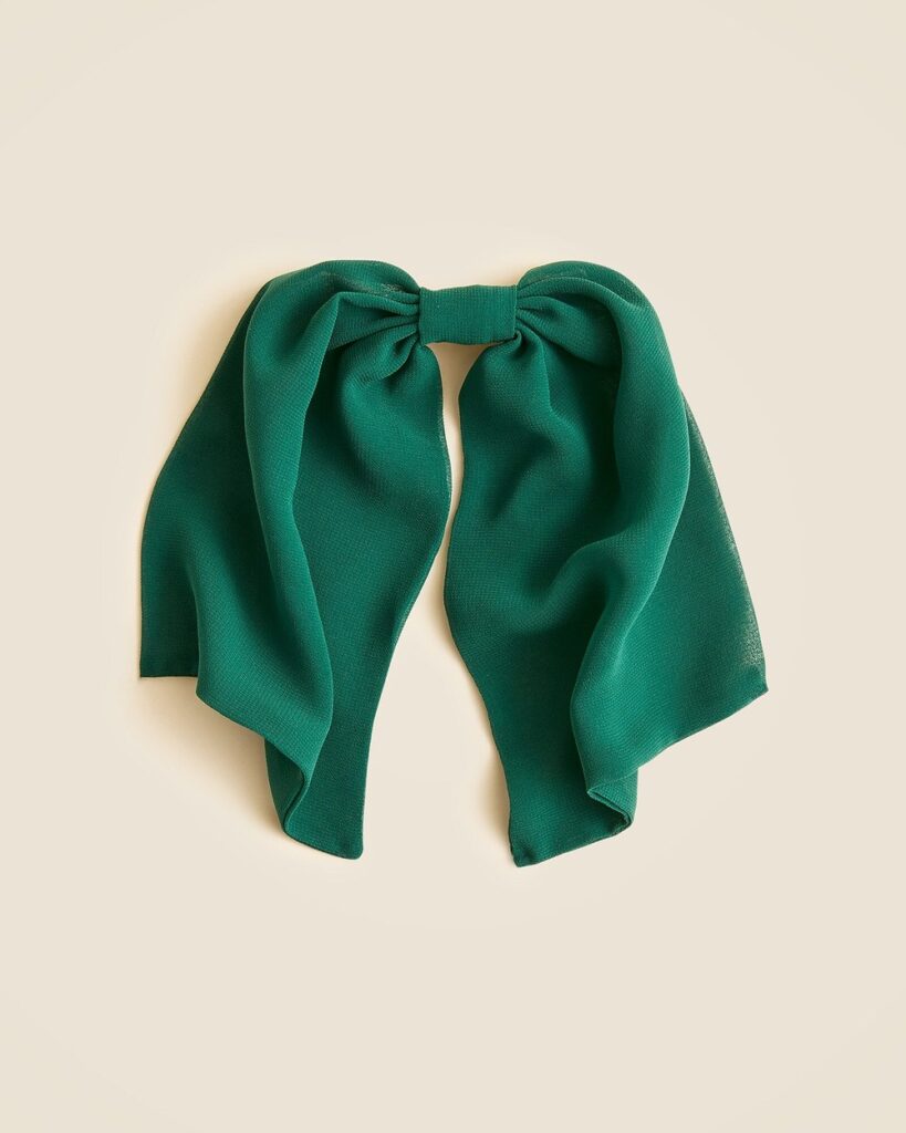 J.Crew Chiffon Bow Clip in Midnight Foliage