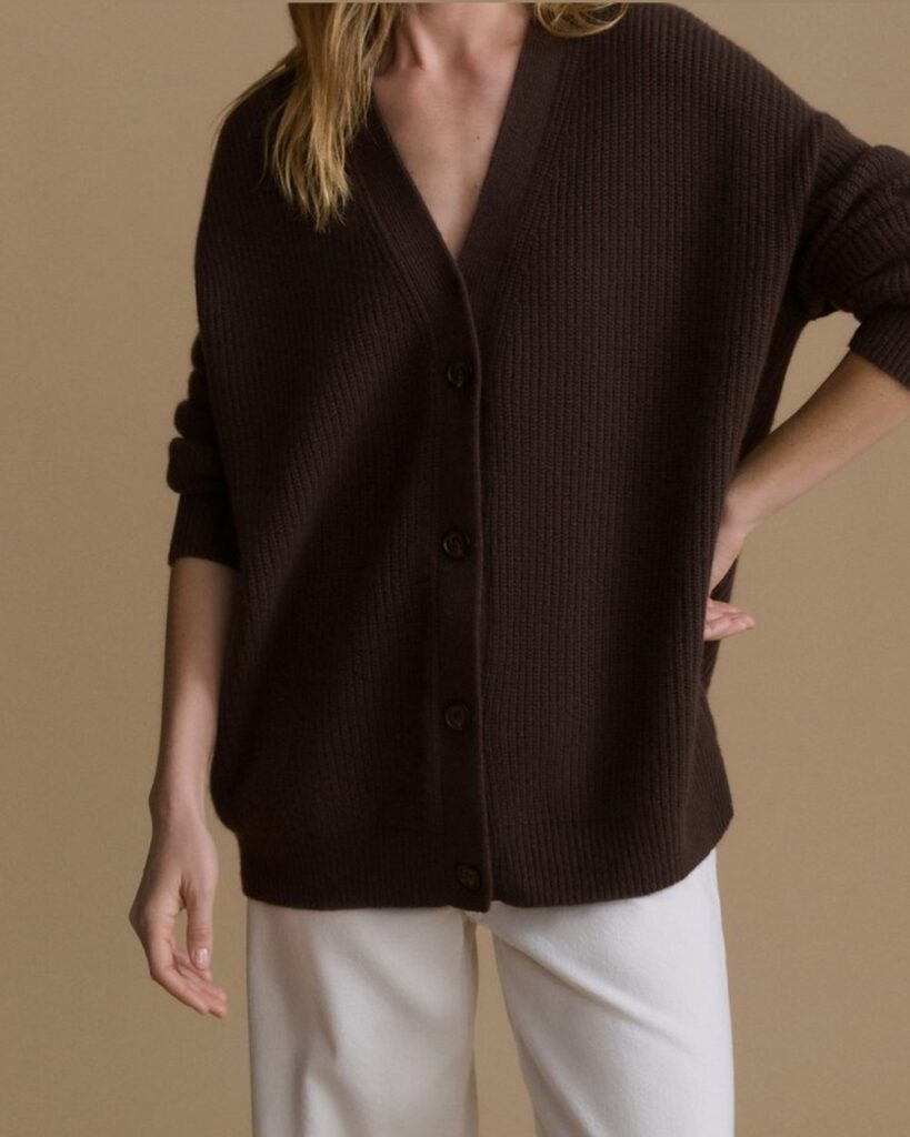 Jenni Kayne Cashmere Cocoon Cardigan in Chocolate