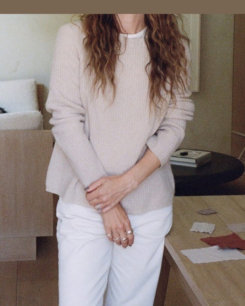 Jenni Kayne Cashmere Fisherman Sweater in Oatmeal