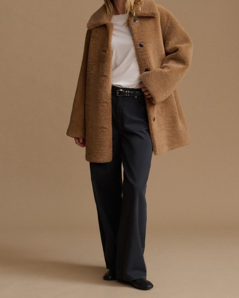 Jenni Kayne Shearling Aurora Coat in Camel