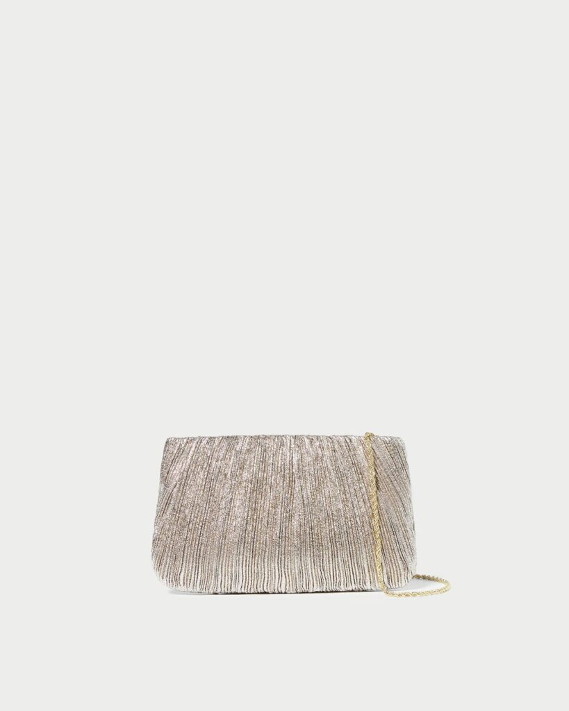 Loeffler Randall Brit Flat Pleated Clutch in Champagne