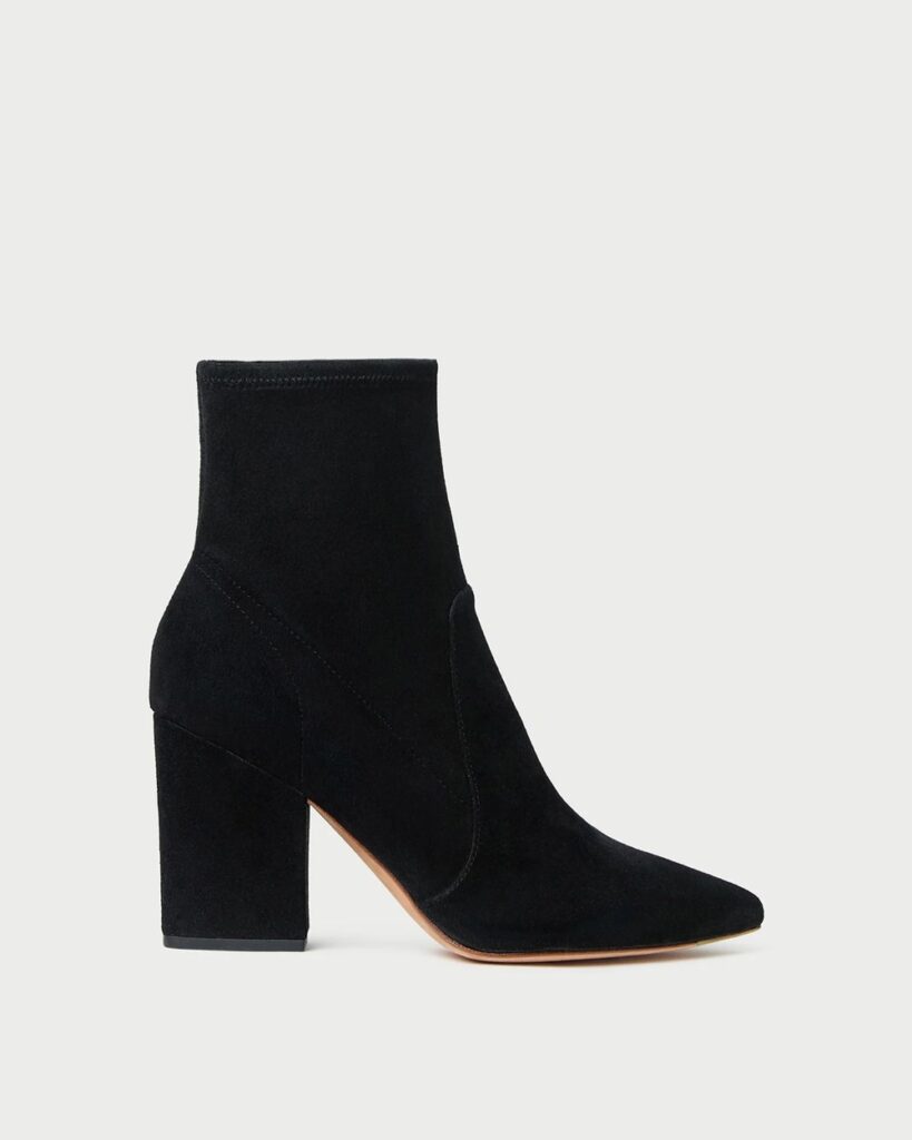 Loeffler Randall Isla Suede Ankle Bootie in Black Suede