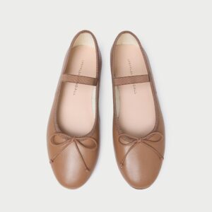 Loeffler Randall Leonie Leather Ballet Flat in Safari