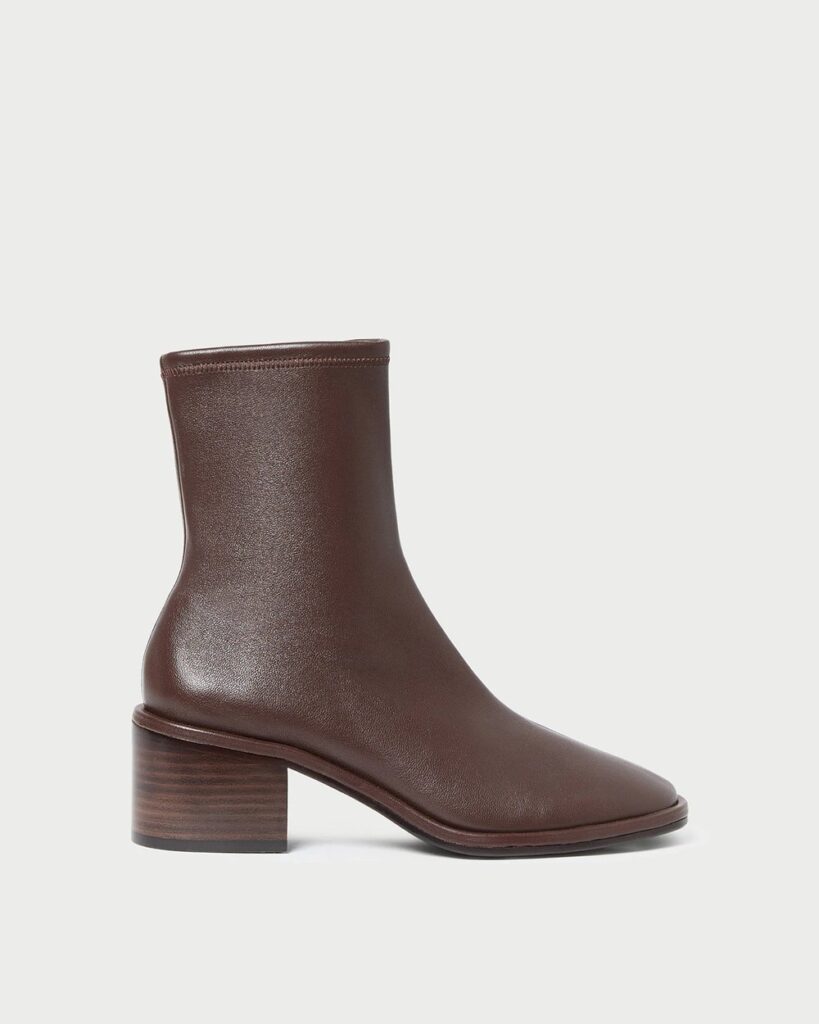 Loeffler Randall Roxy Leather Ankle Bootie in Espresso