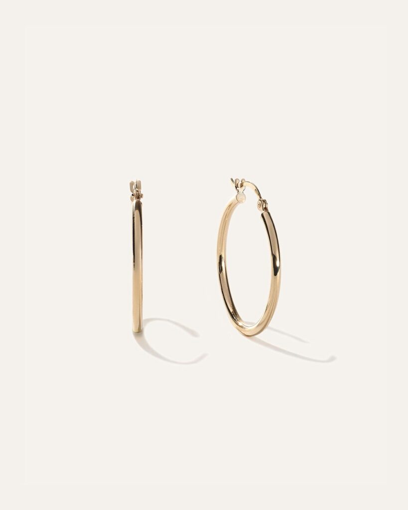 Quince 14K Gold 2mm Tube Hoops in Yellow Gold