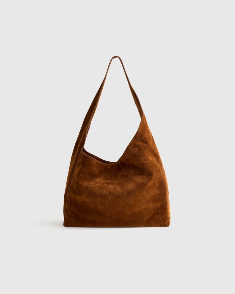 Quince Esme Suede Shoulder Bag in Whiskey