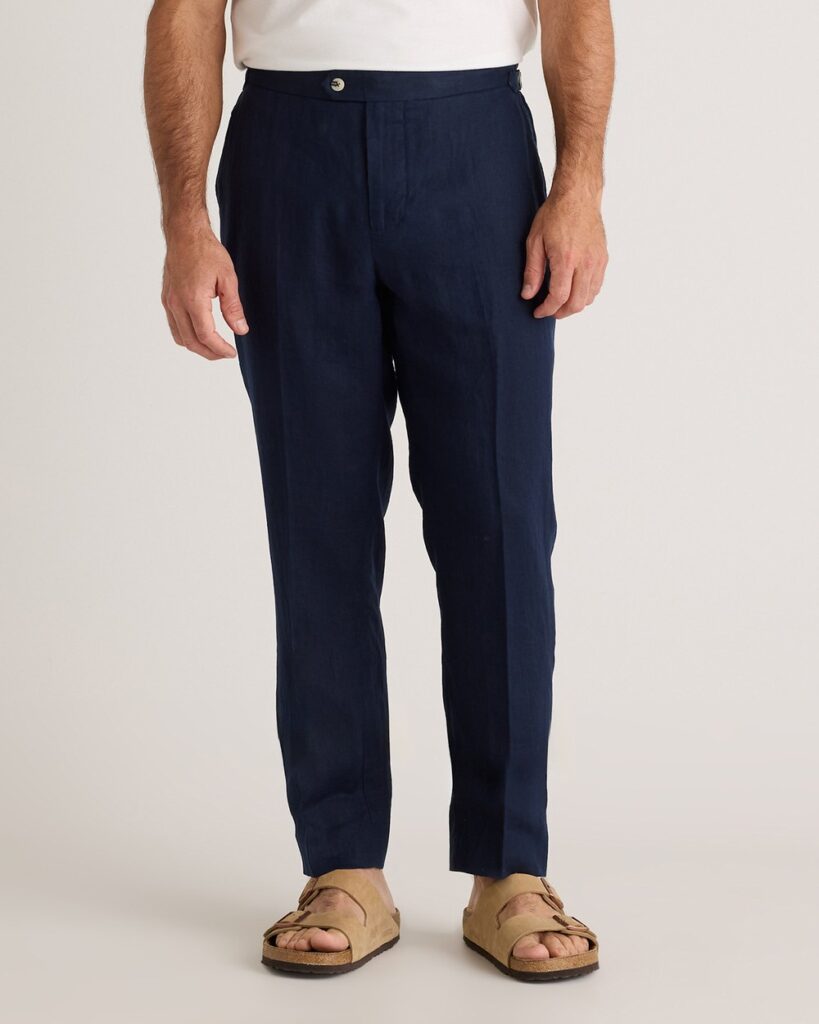 Quince 100% European Linen Dress Pants in Deep Navy