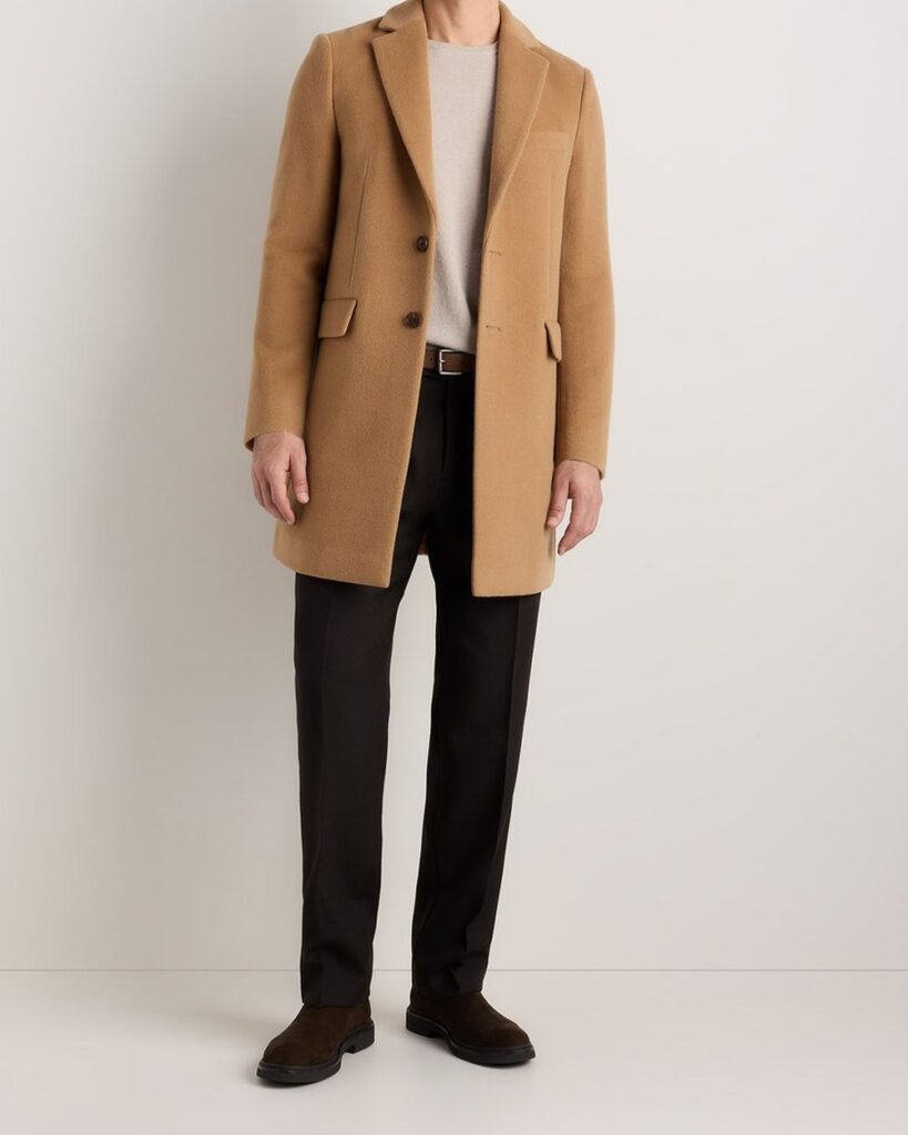 Quince Wool Cashmere Overcoat in Caramel