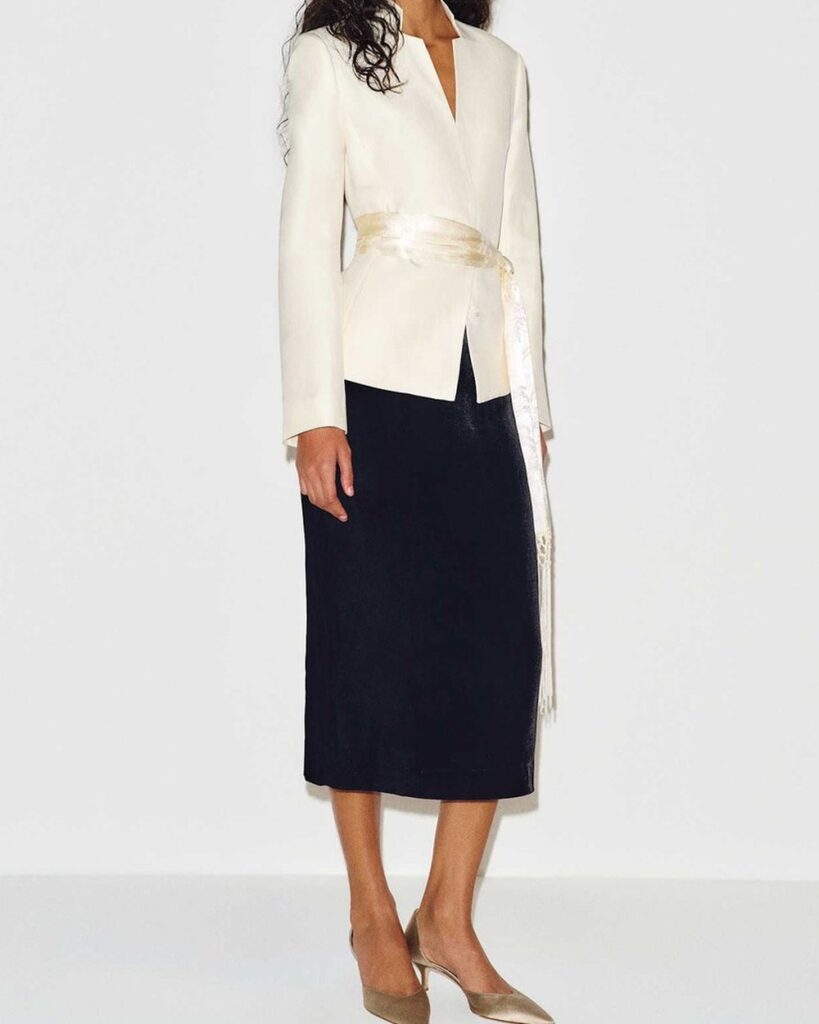Reformation Helen Velvet Skirt in Black