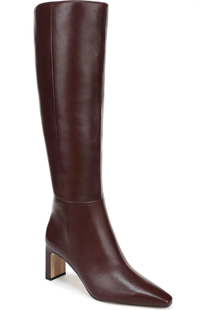 Sam Edelman Sylvia Knee High Boot in French Burgundy Leather