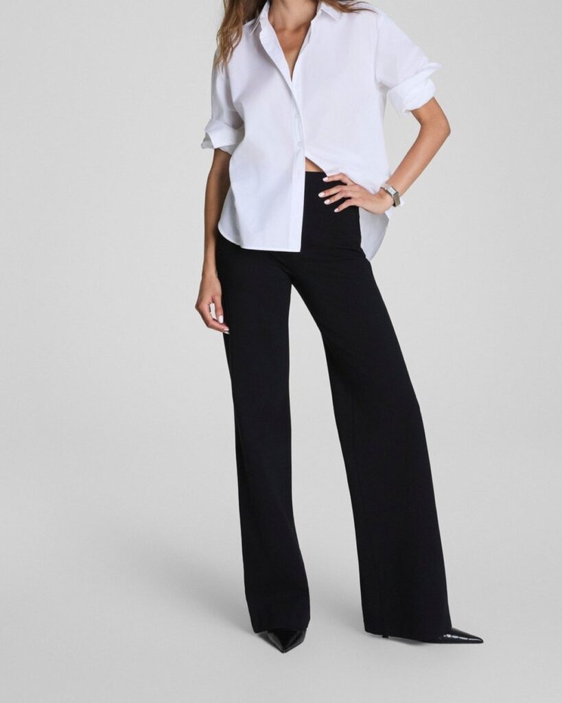 Spanx SPANXsupersmooth PerfectFit Ponte Wide Leg Pant in Classic Black