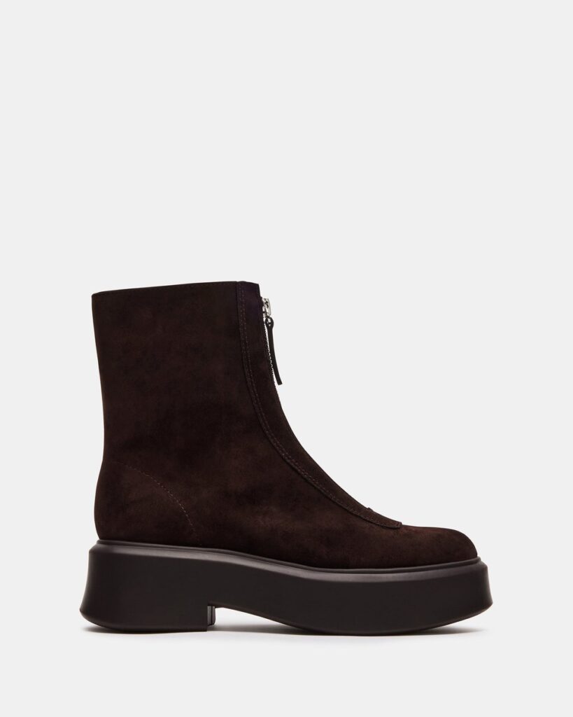 Steve Madden Jones Ankle Boot in Chocolate Brown Suede
