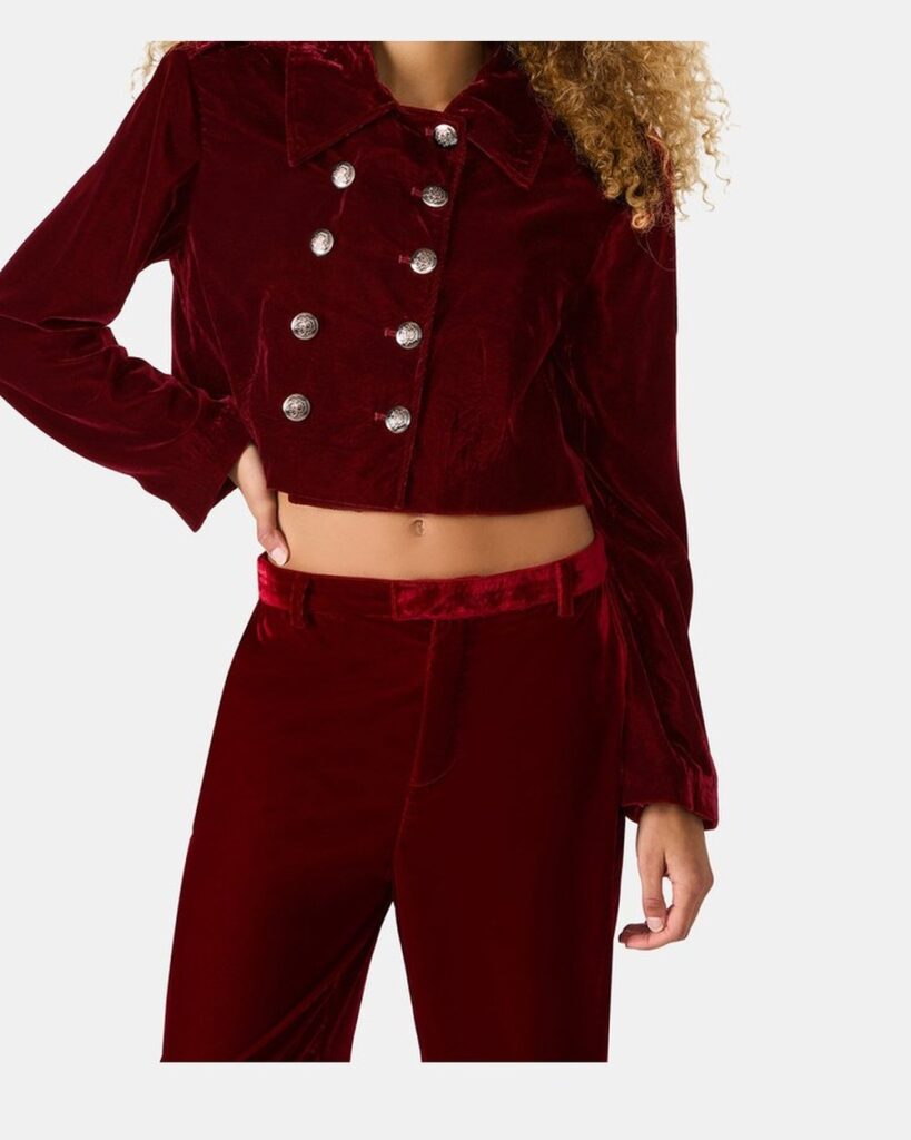 Steve Madden Tonia Blazer in Red Velvet