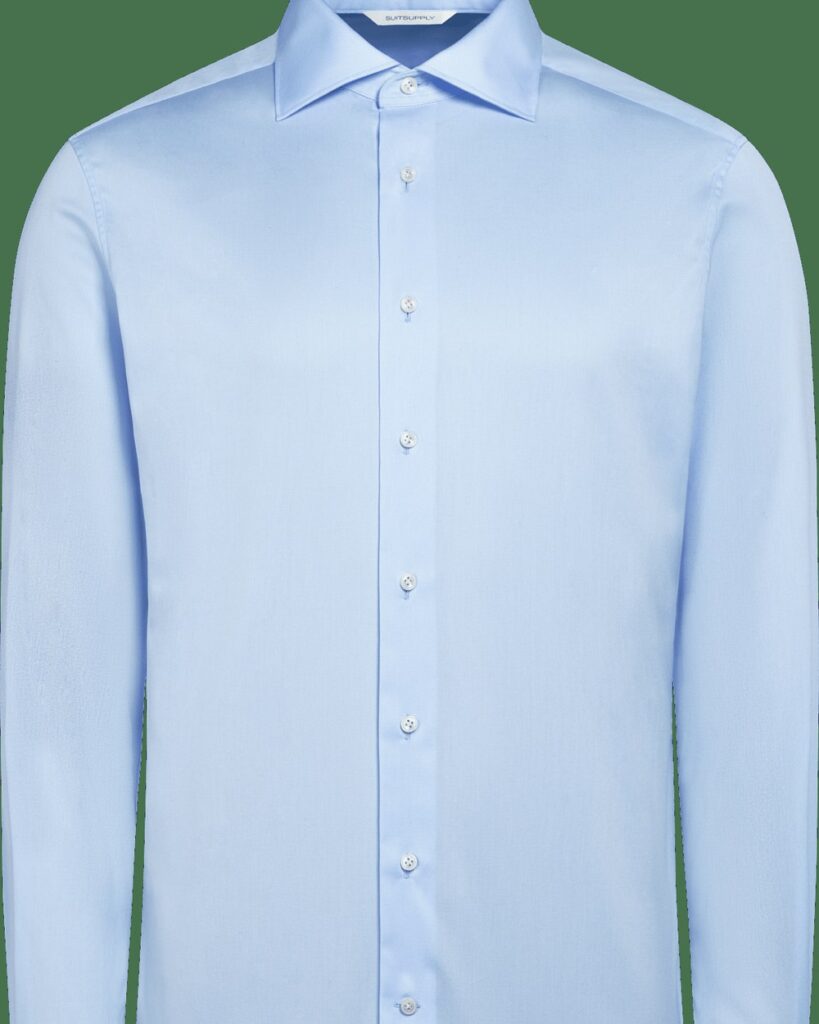 Suitsupply Tailored Fit Widespread Collar Shirt in Light Blue