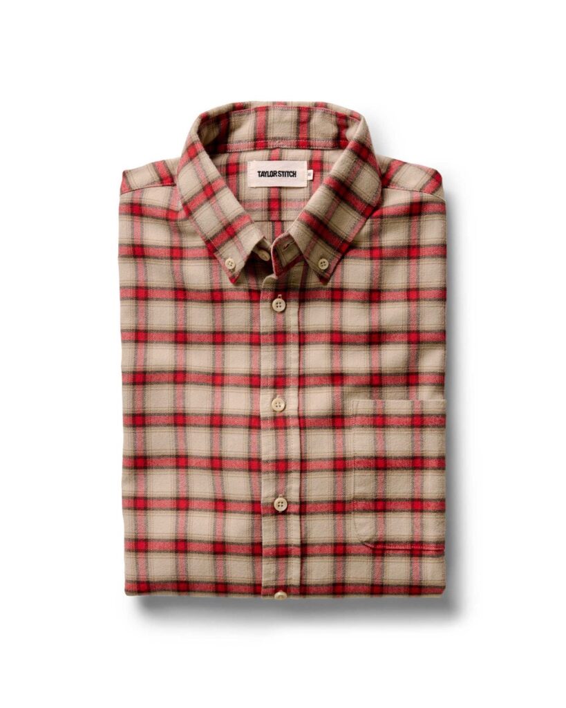 Taylor Stitch The Jack in Cardinal Plaid Flannel in Cardinal Plaid