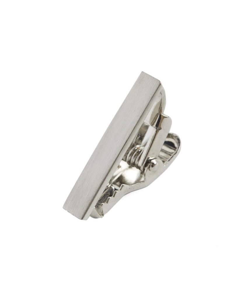 The Tie Bar Brushed Straight Tie Bar in Silver