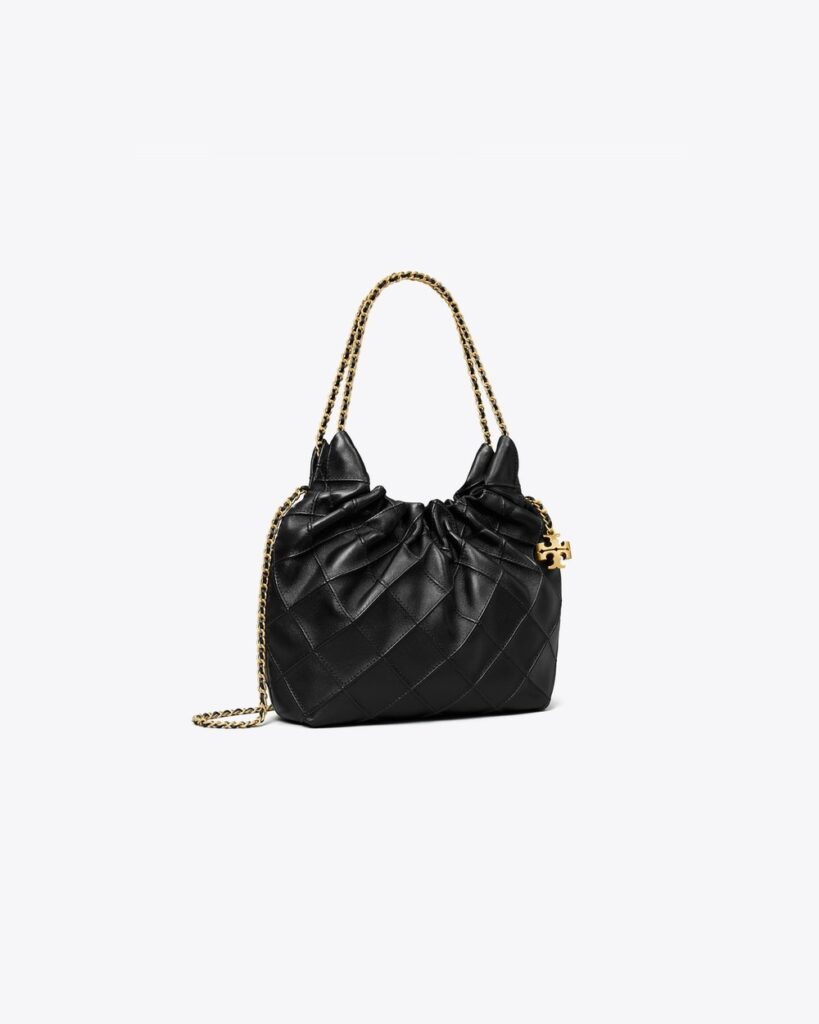 Tory Burch Mini Fleming Soft Hobo Bag in Black