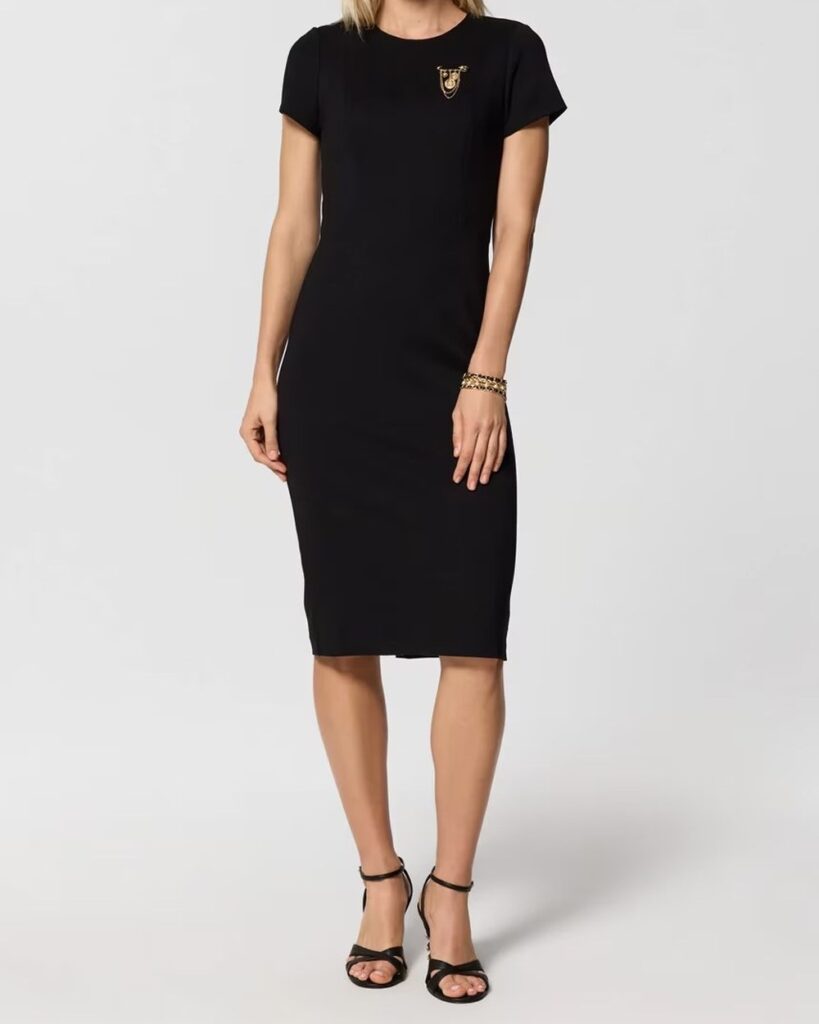 White House Black Market Short Sleeve Sheath Dress in Black