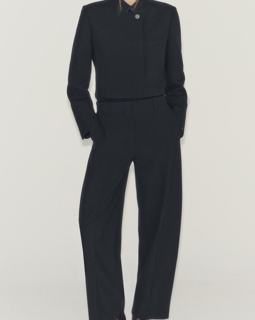 Zara ZW Collection Cropped Blazer in Black