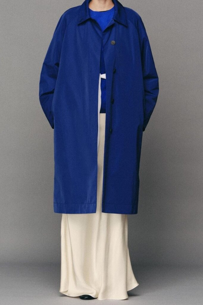 Zara ZW Collection Midi Trench Coat in Blue